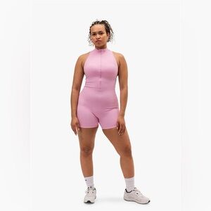 NEW!! VITAE APPAREL  NANO ZIPSCRUNCH SHORT ONE PIECE BODYSUIT BABY PINK